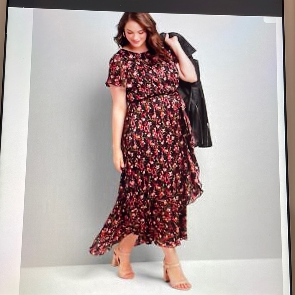 LANE BRYANT SHIMMERING FLORAL MAXI DRESS SIZE 20 - Picture 13 of 13